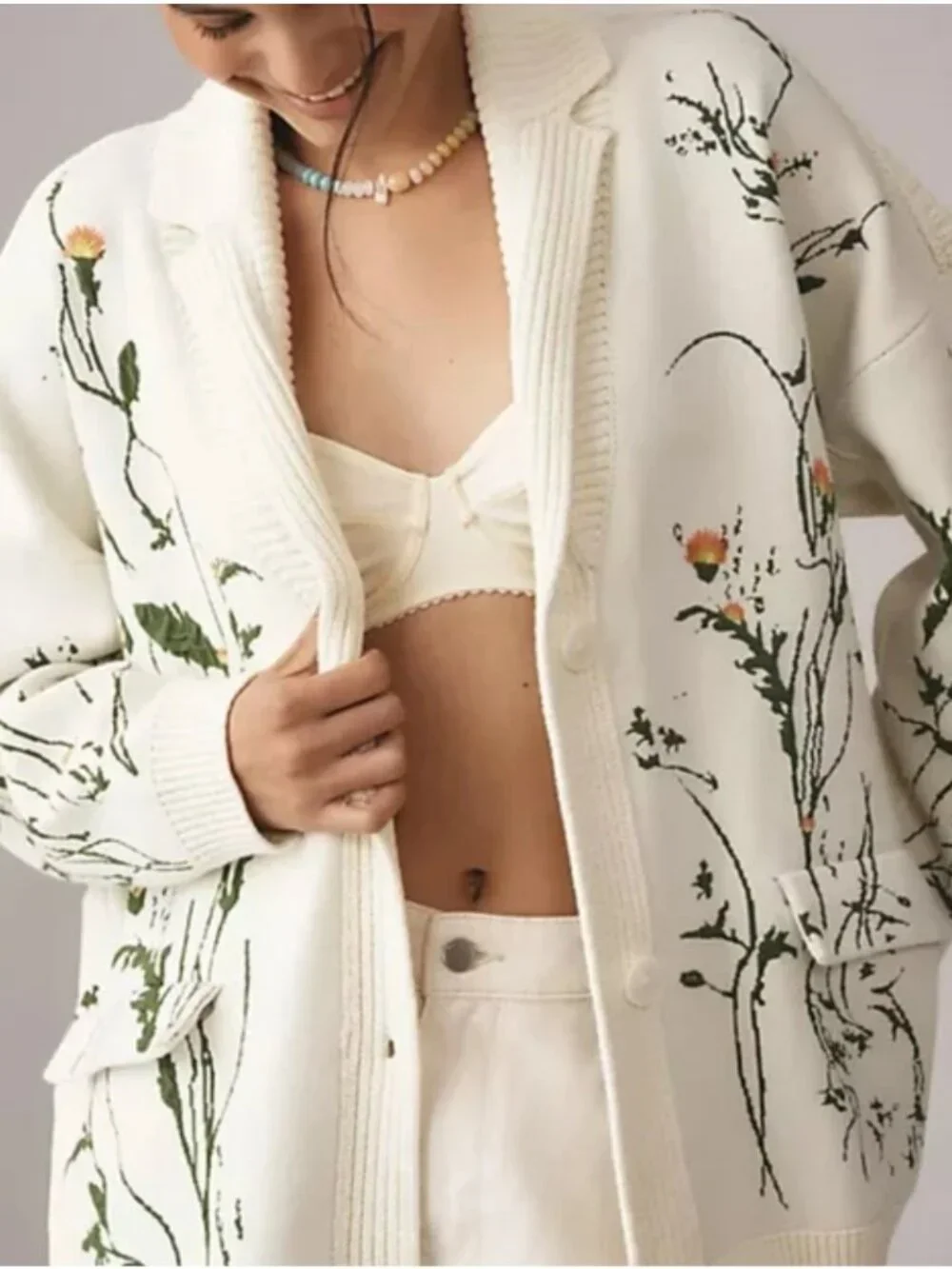 Anthropologie Floral Cardigan size M P - Picture 2 of 8